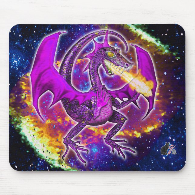 Tourmaline Cosmic Dragon Mousepad (Vorne)