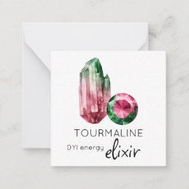 *~* TOURMALINE Elixir Kristall AP64 Flachnotiskart Mitteilungskarte