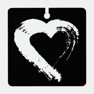 Tourmaline Moon Heart Car Ornament Aus Metall
