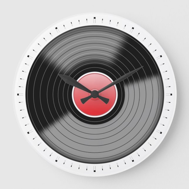 Tourne-disque classique vinyle LP Horloge murale (Recto)