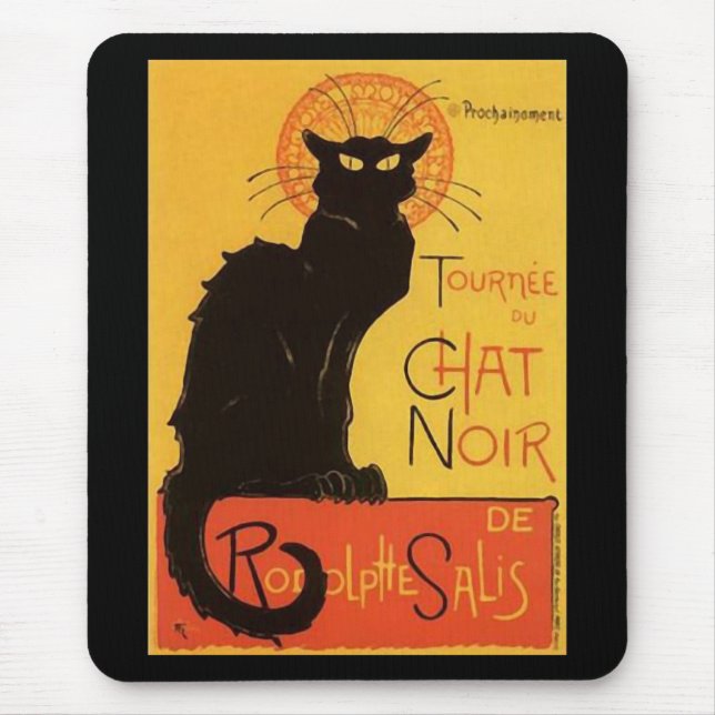 Tournée du Chat Noir, Steinlen schwarze Katze Mousepad (Vorne)