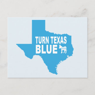 Tourner la carte postale bleue Texas | Vote démocr