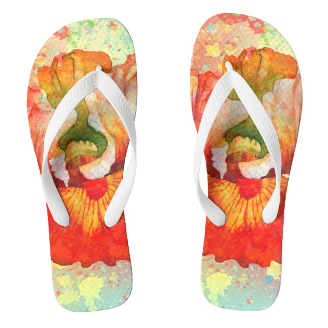 Tourner les tongs pour une femme avec orchidée (Semelle)