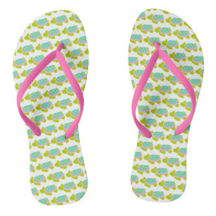 Tournes de tongs roses de la tortue de mer
