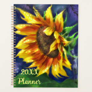 Tournesol à la nuit Fleur bleu jaune floral