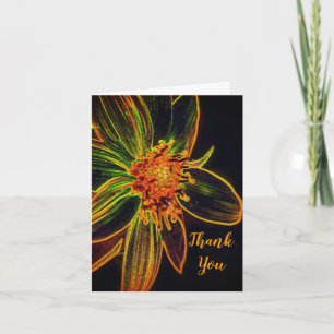 Tournesol Abstrait Floral Art Carte de remerciemen