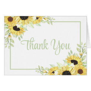 Tournesol Aquarelle Mariage Floral Merci