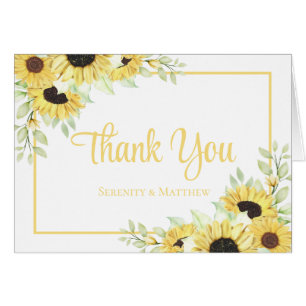 Tournesol Aquarelle Mariage Floral Merci