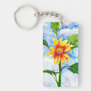 Tournesol aquarelle peinture jaune orangé floral