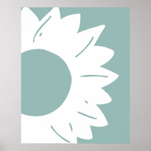 Tournesol blanc sur décoration murale abstraite sa