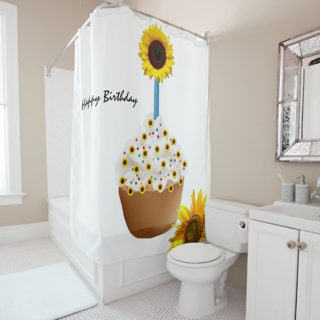 Tournesol Cupcake Douche rideau (En situation)