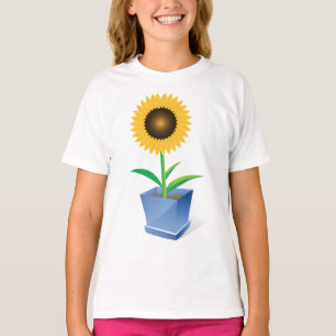 Tournesol Dans Un T-shirt Girls Pot