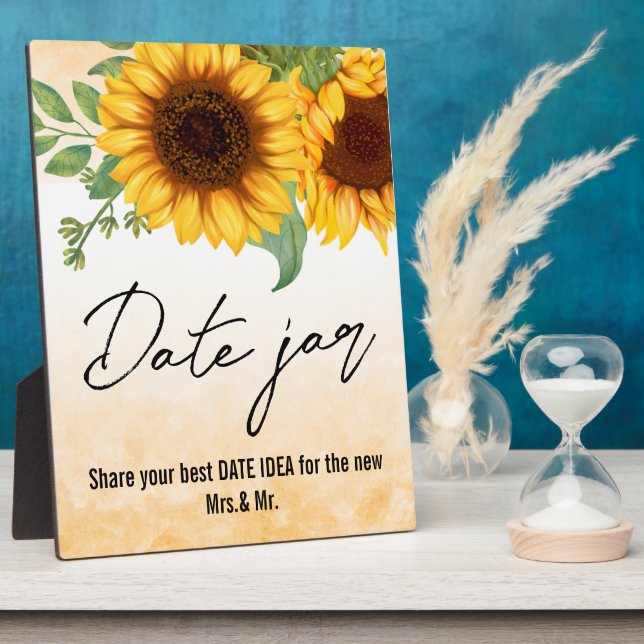 Tournesol Date Jar panneau Tabletop Plaque (Côté)