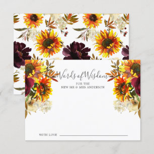 Tournesol d'automne Floral Mots de sagesse Carte