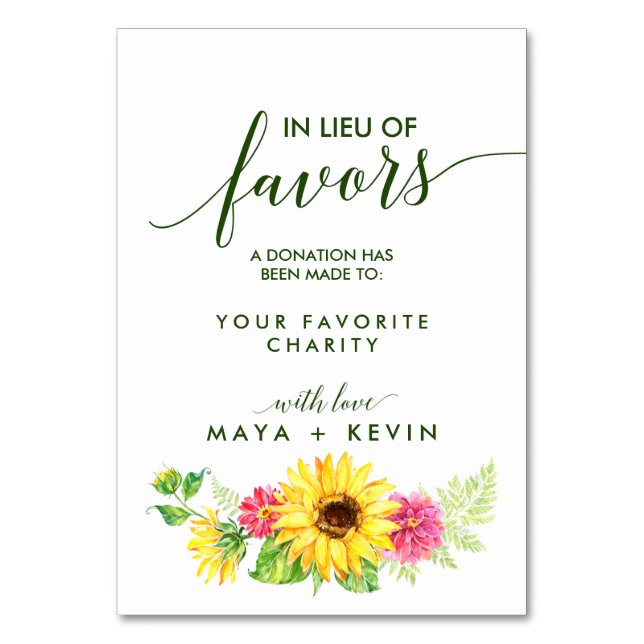 Tournesol d'été en guise de favoris Carte Mariage (Par défaut)