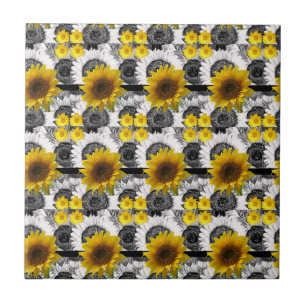 Tournesol en carreaux de céramique