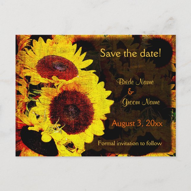 Tournesol enregistrer la date carte postale (Devant)
