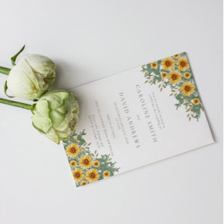 Tournesol et Eucalyptus Faire-part de mariage