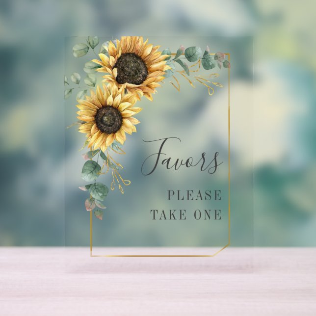 Tournesol Eucalyptus Faveurs de mariage (Neutre)