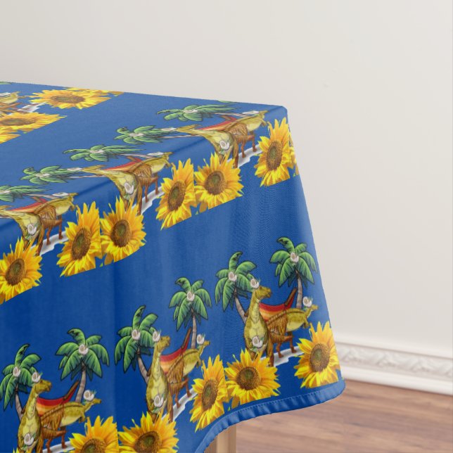 Tournesol Floral Dinosaure Nappe (In Situ)