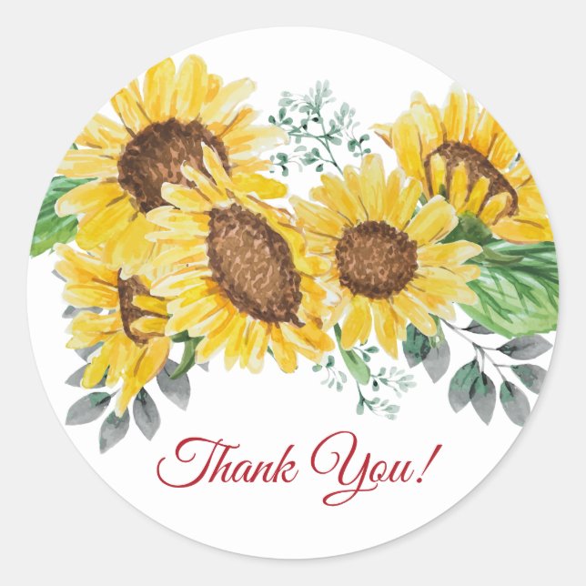 tournesol, floral merci stickers (Devant)