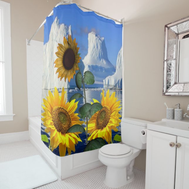 Tournesol Glacier Douche rideau (En situation)
