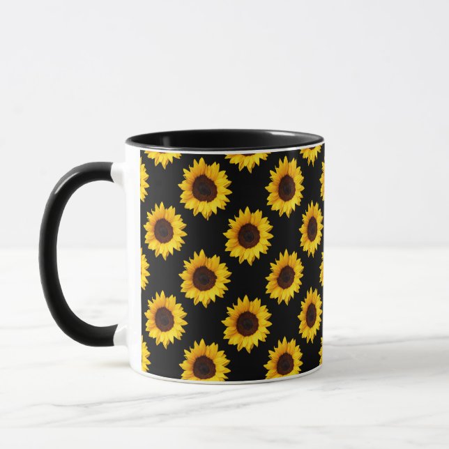 Tournesol imprimé à deux tons de café Mug (Gauche)