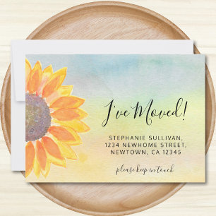 Tournesol J'ai Déplacé Colorful Moving Faire-part