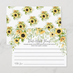 Tournesol jaune d'automne Carte des idées de nuit