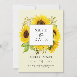 Tournesol   Jaune Enregistrer la carte de date