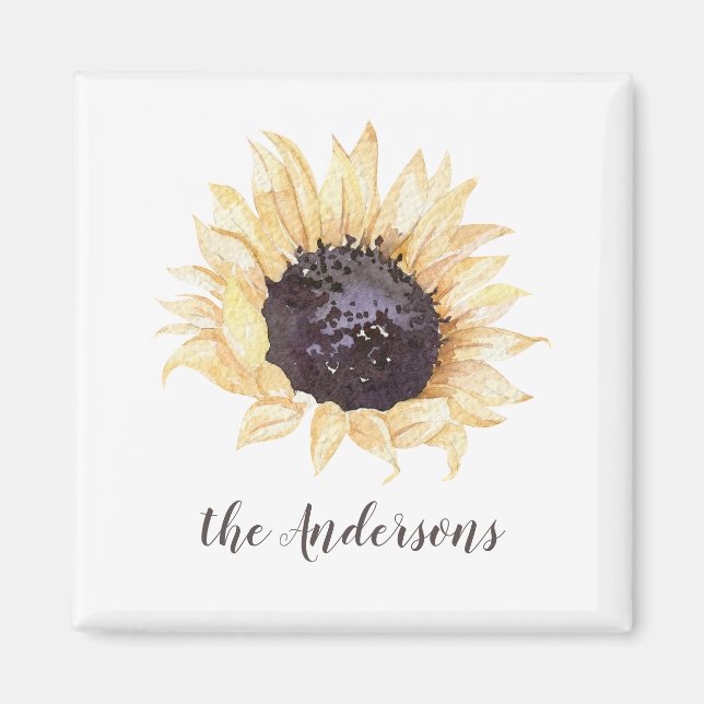 Tournesol jaune et Brown Aimant personnalisé (Devant)
