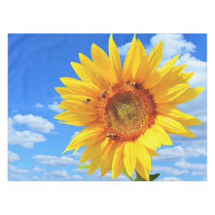 Tournesol jaune et nappe d'abeilles Ciel bleu