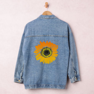 Tournesol jaune orange Design Denim Veste