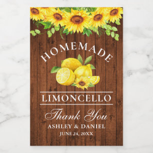Tournesol Limoncello Bois Mini Étiquettes bouteill