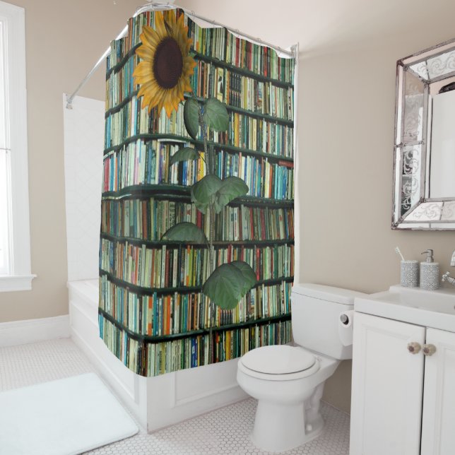Tournesol Livres Douche Rideau (En situation)
