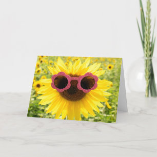 Tournesol Merci avec lunettes de soleil roses