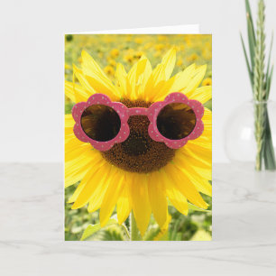 Tournesol Merci avec lunettes de soleil roses