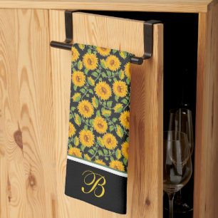 Tournesol monogramme Serviette de cuisine