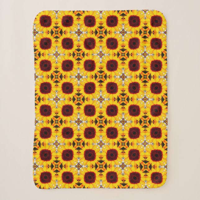Tournesol Motif Abstrait Petit couverture Sherpa (Devant)