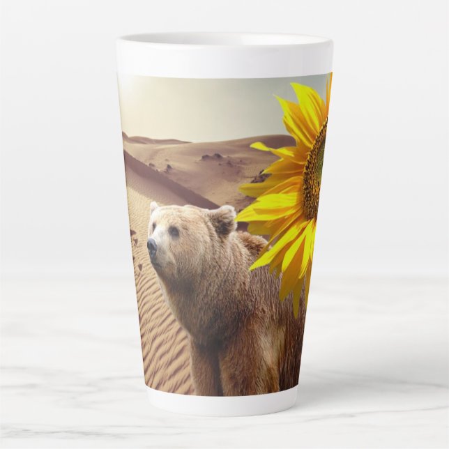 Tournesol Ours Flore Latte Mug (Devant)