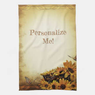 Tournesol & Papillon Jaune Serviette de cuisine Br