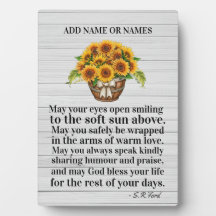 Tournesol Poème original Plaque d'Easel