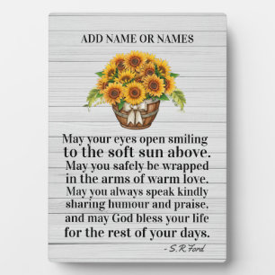 Tournesol Poème original Plaque d'Easel