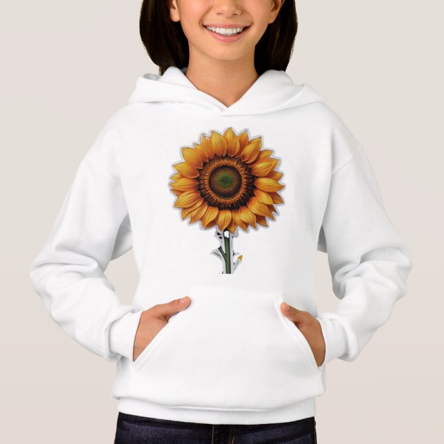 Tournesol | Pull à capuche pour filles (Devant)