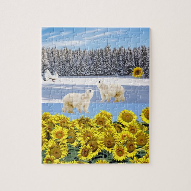 Tournesol Puzzles Ours Polaire Floral (Vertical)