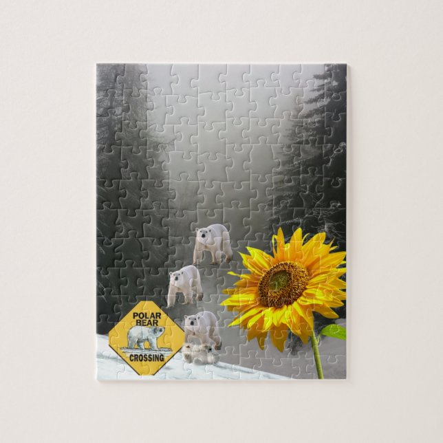 Tournesol Puzzles Ours Polaire Floral (Vertical)