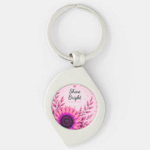 Tournesol Rose Clair Porte-Clé Inspirant