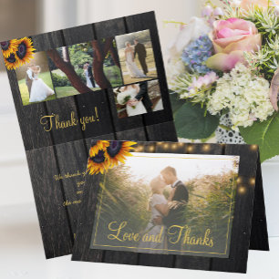 Tournesol rustique 5 photo collage mariage merci