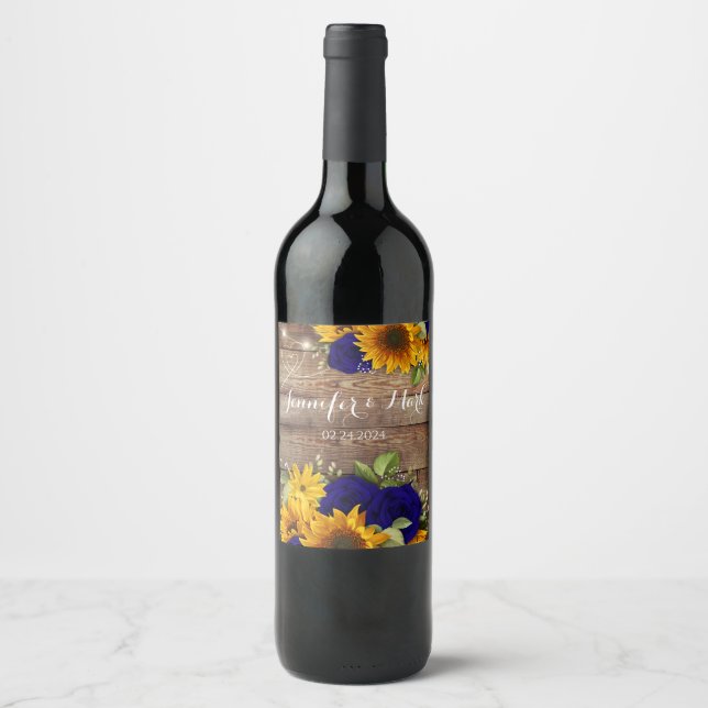Tournesol rustique et Roses de la Marine Étiquette (Devant)