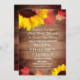 Tournesol rustique Grange Bois Mariage Invitations